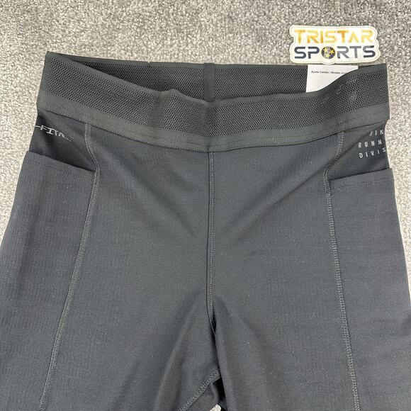 Nike Dri-FIT ADV Running Division Pants Mens Medium Black Tight Fit FN3385-010 - Picture 4 of 15